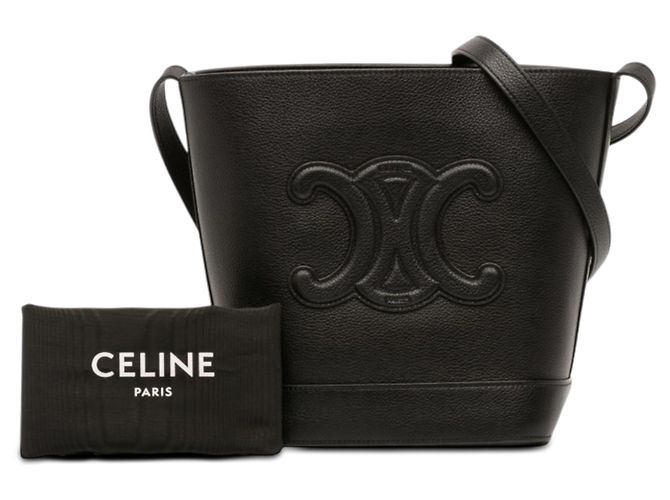 Céline Bolso Bucket Celine Black Small Calfskin Cuir Triomphe Negro - vista 7