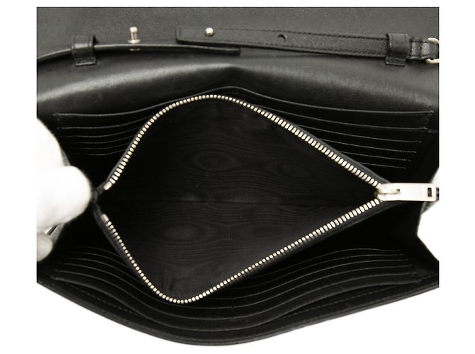 Autre Marque Saint Laurent Portafoglio con catena Kate in pelle di vitello nera con borchie a stella Nero - vista 4