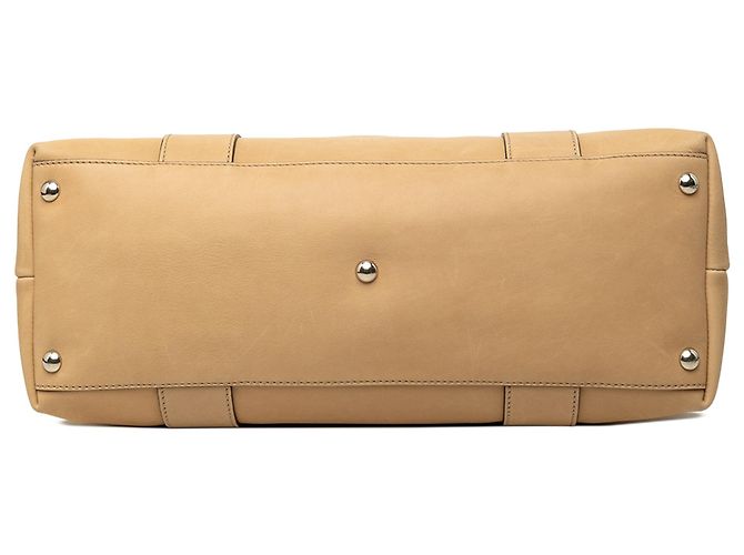 Bamboo Bolsa Satchel Gucci em couro de bezerro marrom com alça de bambu Bege - vista 3