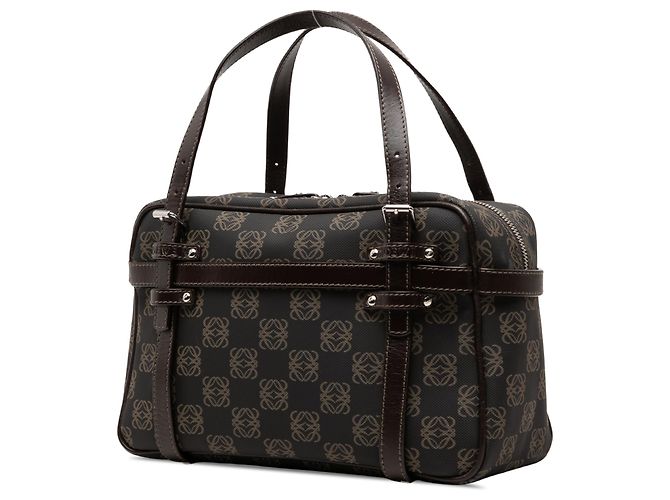 Bolso de lona revestida Anagram marrón de LOEWE Castaño Marrón oscuro - vista 2