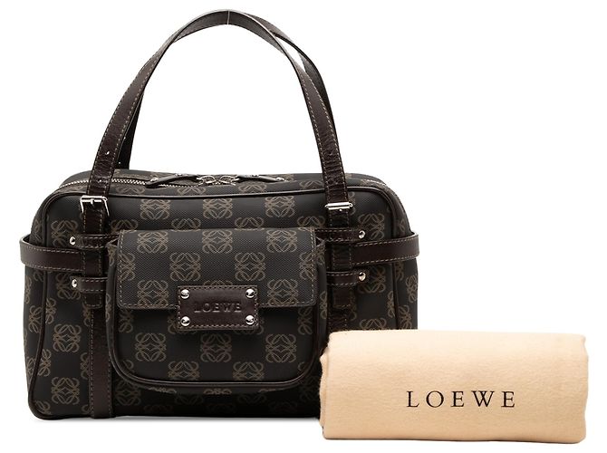 Bolso de lona revestida Anagram marrón de LOEWE Castaño Marrón oscuro - vista 8