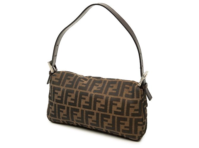 Fendi Baguette Tasche aus braunem Zucca Canvas - Ansicht 2