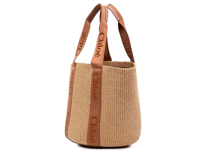 Chloé Woody Large Raffia Basket Tote in Braun - Ansicht 2