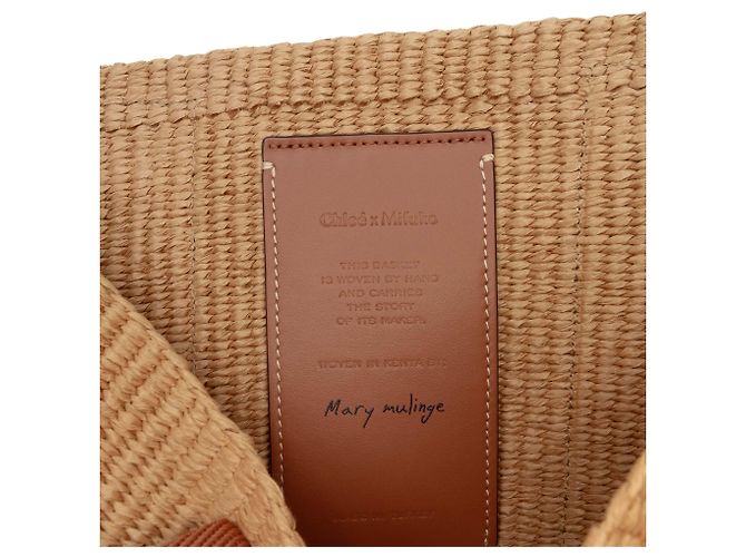 Chloé Woody Large Raffia Basket Tote in Braun - Ansicht 5