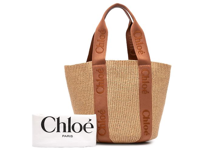 Chloé Woody Large Raffia Basket Tote in Braun - Ansicht 7