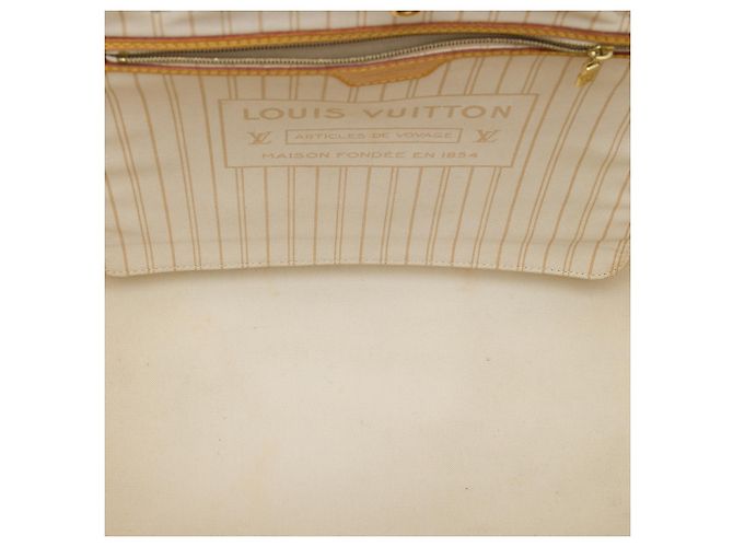 Louis Vuitton White Damier Azur Neverfull GM Branco - vista 4