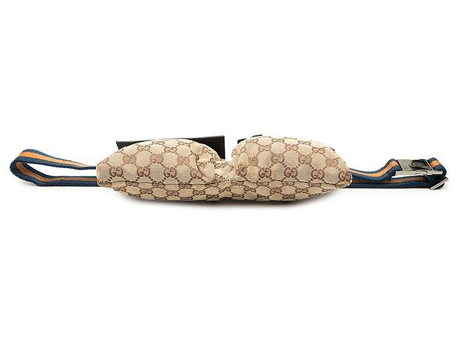 Borsa cintura Gucci Beige GG Canvas Web con doppia tasca - vista 3