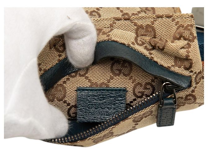 Borsa cintura Gucci Beige GG Canvas Web con doppia tasca - vista 5