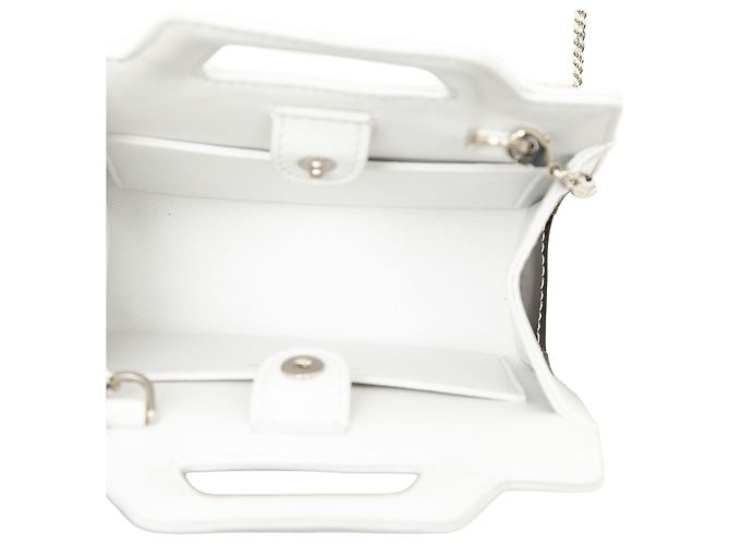 Salvatore Ferragamo Bolsa de mão Ferragamo Wanda Mini Gradient em couro de bezerro escovado branco com Gancini - vista 4