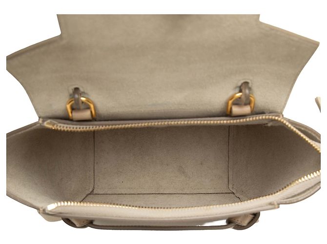 Belt Bag Céline Bolso cinturón Celine Nano de piel de becerro granulada Beige - vista 4