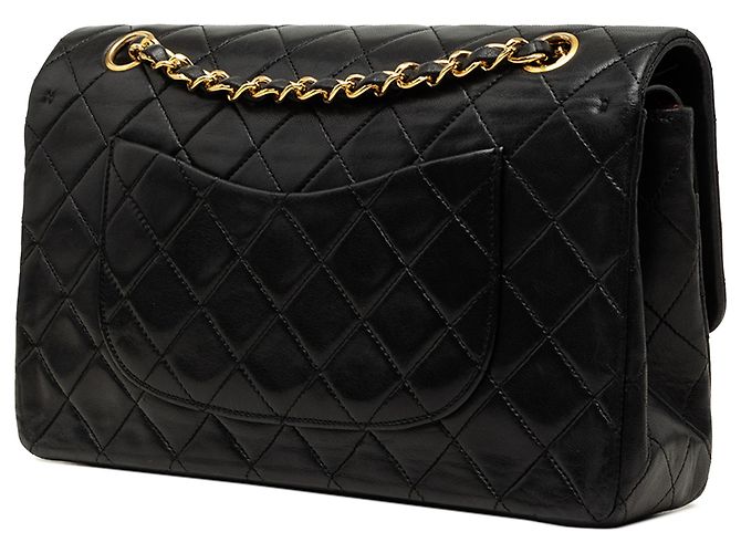 Chanel Black Medium Classic Lambskin Double Flap Negro - vista 2