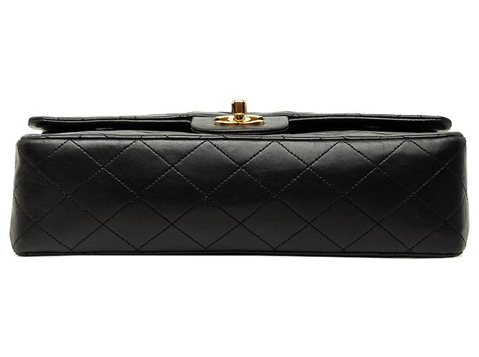 Chanel Black Medium Classic Lambskin Double Flap Negro - vista 3
