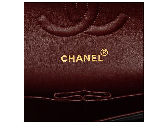 Chanel Black Medium Classic Lambskin Double Flap Negro - vista 5