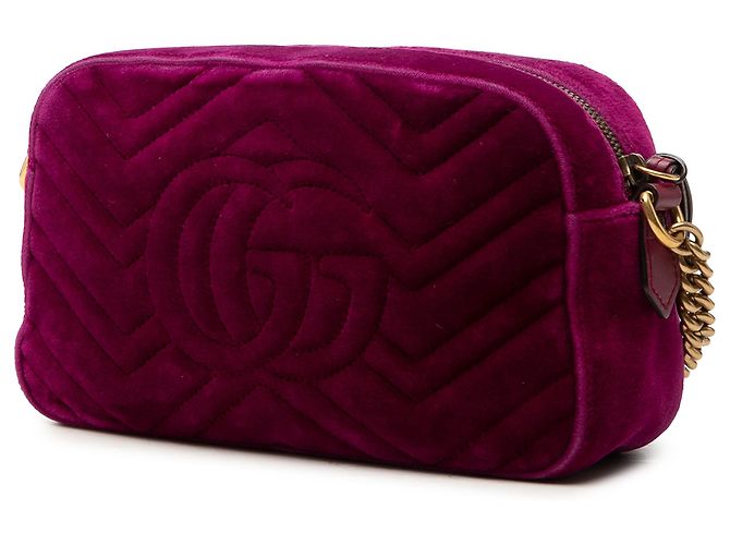 Gucci Borsa a tracolla Small GG Marmont Matelassé in velluto viola Porpora - vista 2