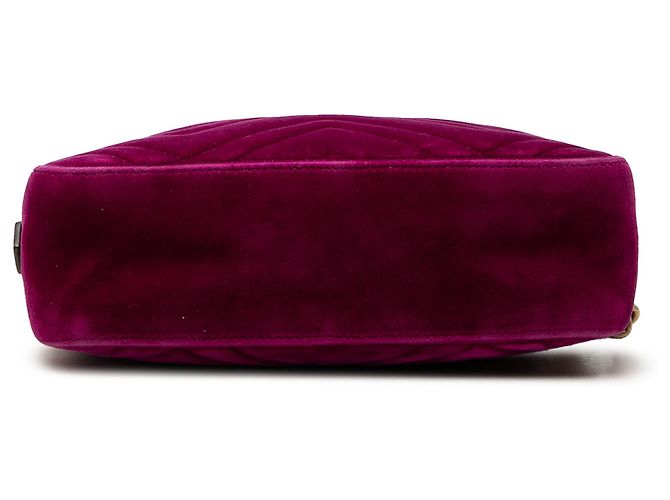 Gucci Borsa a tracolla Small GG Marmont Matelassé in velluto viola Porpora - vista 3