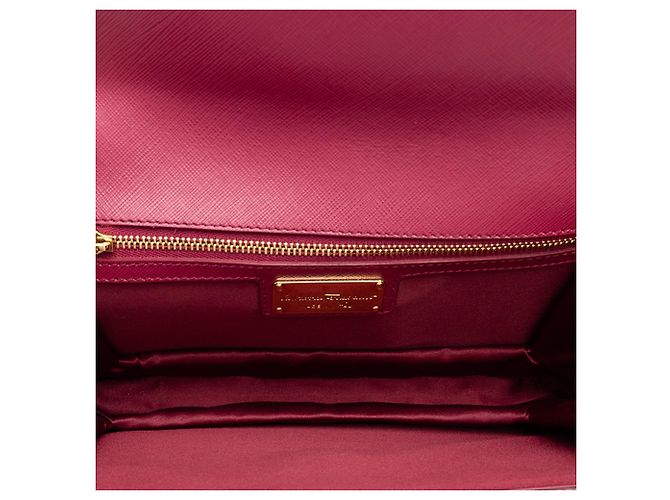 Salvatore Ferragamo Ferragamo Red Medium Leather Vara Ginny Crossbody Rot Bordeaux - Ansicht 4