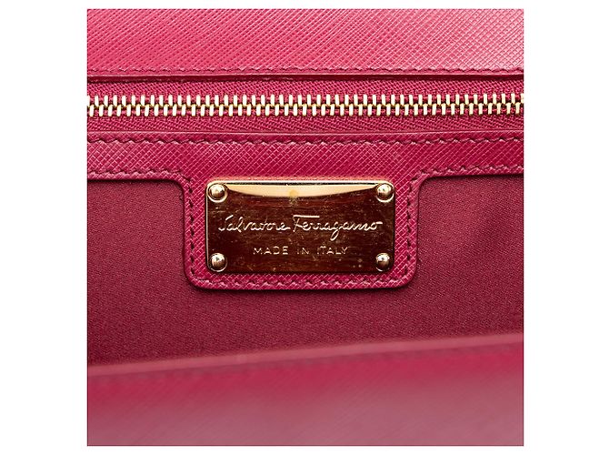 Salvatore Ferragamo Ferragamo Red Medium Leather Vara Ginny Crossbody Rot Bordeaux - Ansicht 5