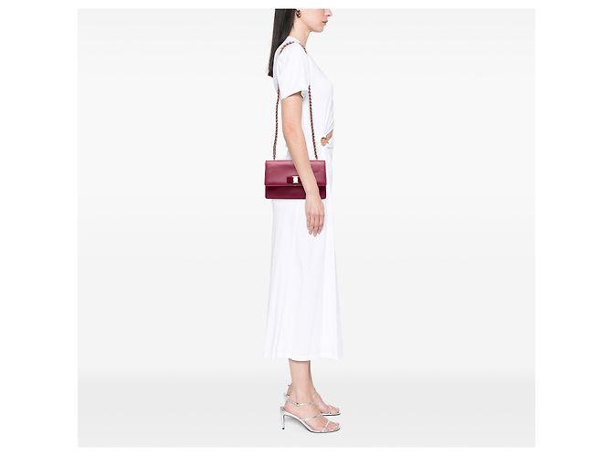 Salvatore Ferragamo Ferragamo Red Medium Leather Vara Ginny Crossbody Rot Bordeaux - Ansicht 6