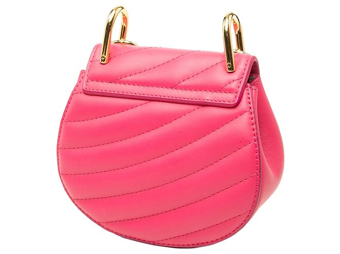 Bolsa Chloé Drew Bijou Nano em couro acolchoado rosa - vista 2