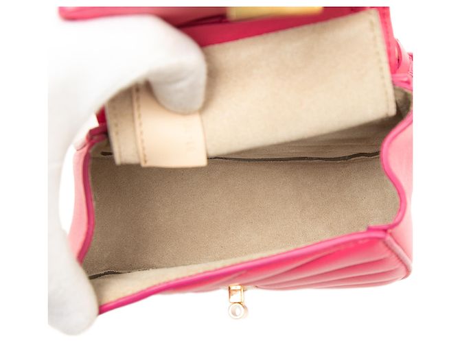 Bolsa Chloé Drew Bijou Nano em couro acolchoado rosa - vista 4