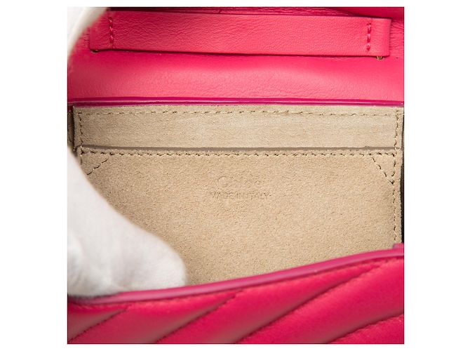 Bolsa Chloé Drew Bijou Nano em couro acolchoado rosa - vista 5