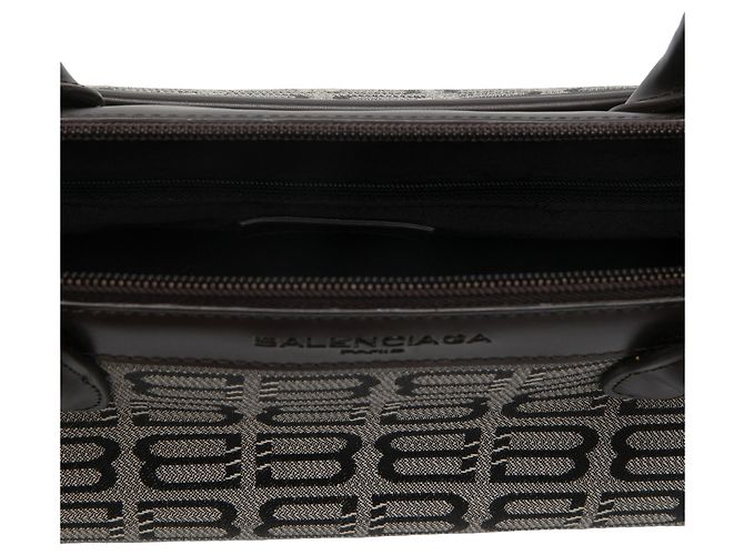 Borsa a tracolla Balenciaga BB Monogram Grigia Marrone - vista 5