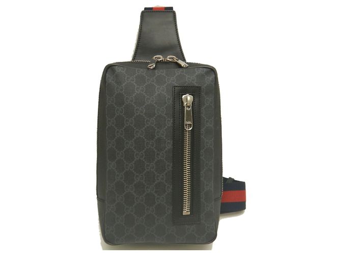 Borsa a tracolla Gucci in tela GG Supreme nera Nero - vista 2