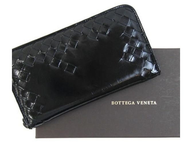 Portafoglio lungo in pelle nera Bottega Veneta Nero - vista 10