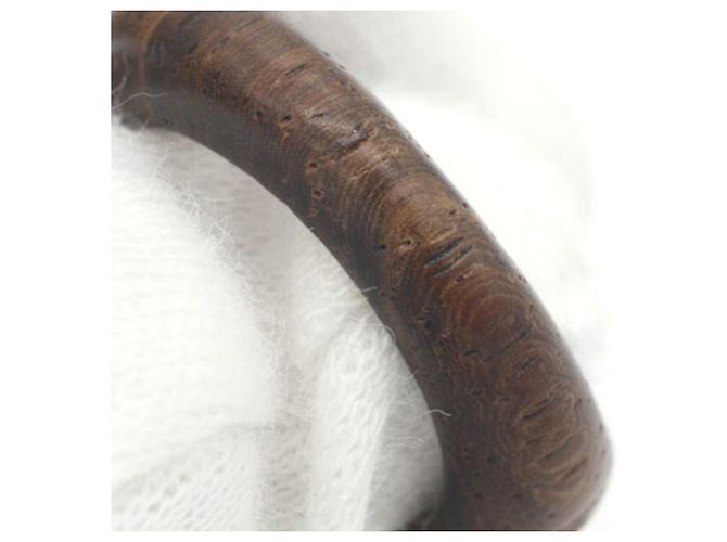 Ring Hermès Anillo Hermes Sellier Brown Silver Wood Band Castaño - vista 5