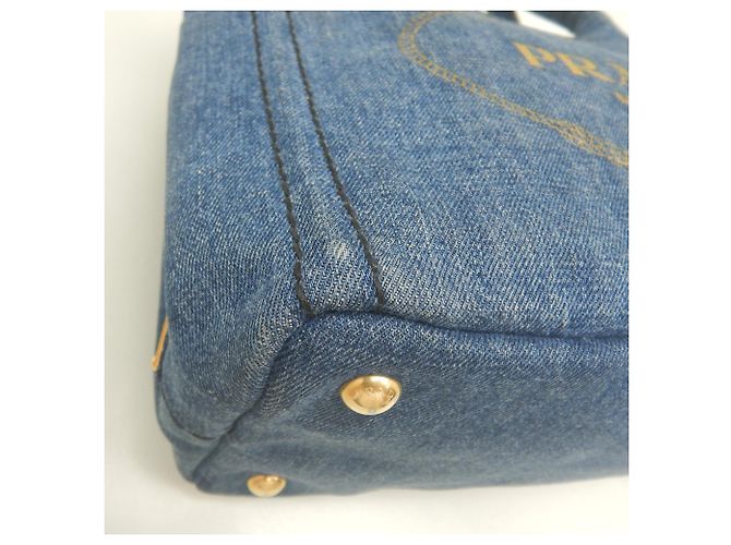 Saco Tote PRADA Canapa 1BG439 Azul - vista 10