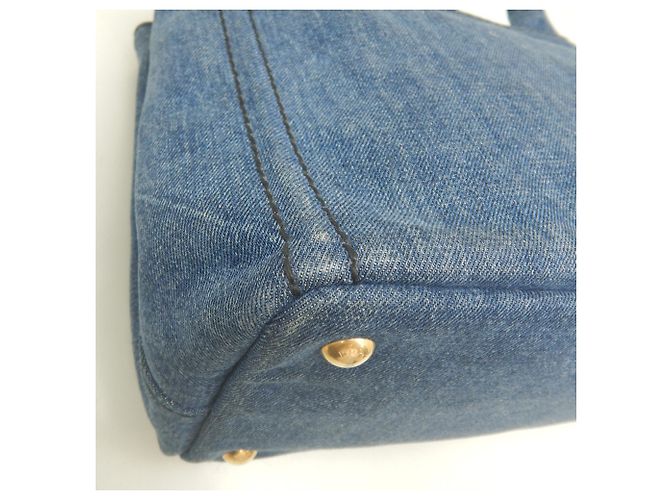 Saco Tote PRADA Canapa 1BG439 Azul - vista 12