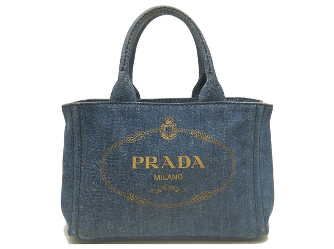 Saco Tote PRADA Canapa 1BG439 Azul - vista 2