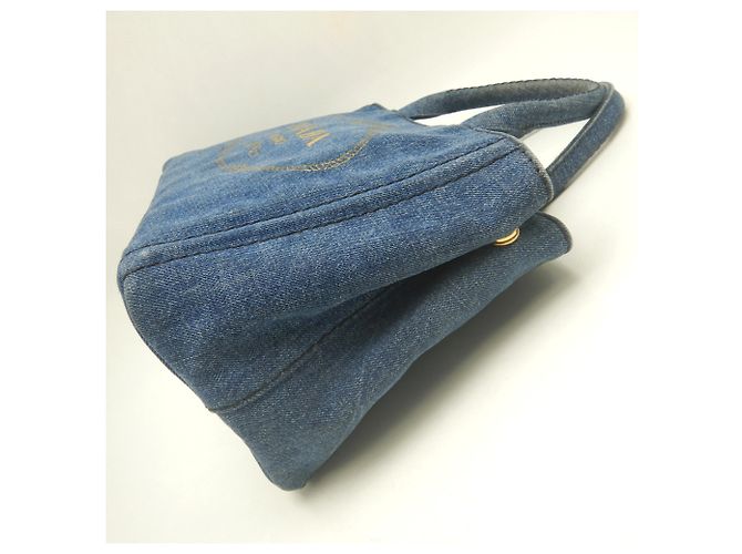 Saco Tote PRADA Canapa 1BG439 Azul - vista 4