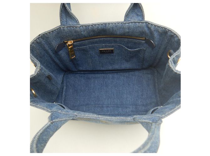 Saco Tote PRADA Canapa 1BG439 Azul - vista 5