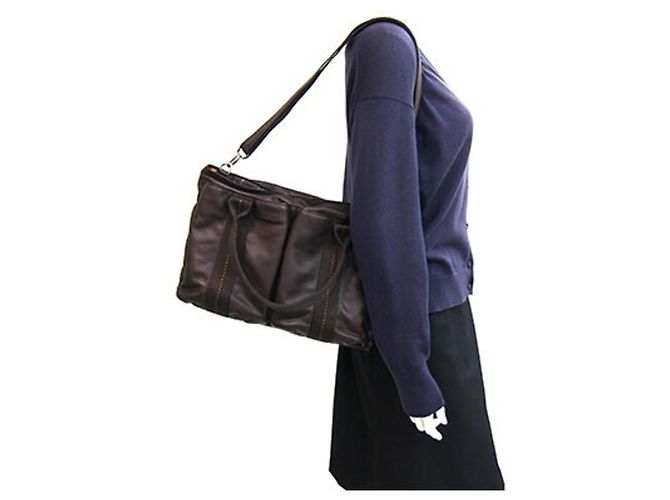 Hermès Saco Tote Hermes Caravan Horizontal MM Marrom - vista 10