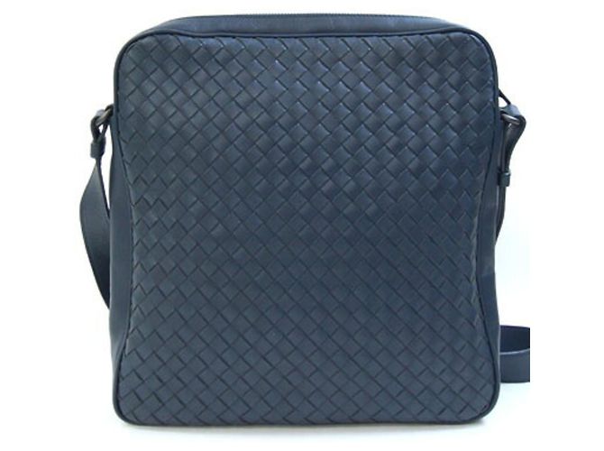 Borsa a tracolla Bottega Veneta Intrecciato Navy - vista 2