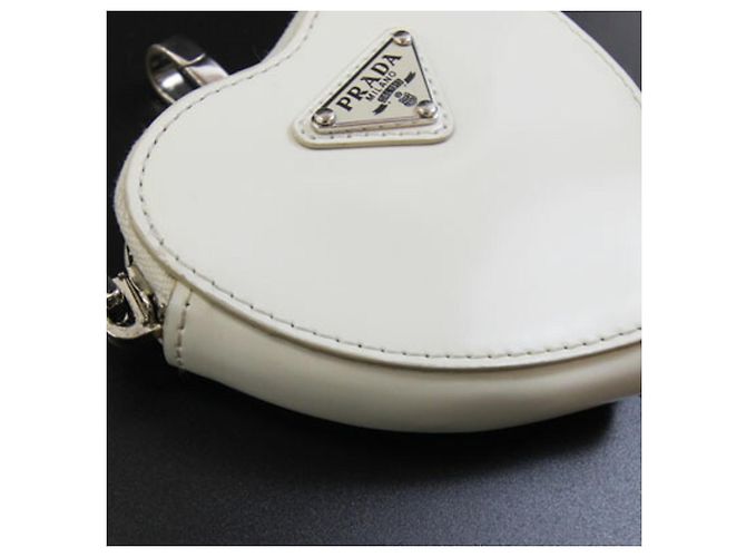 Bolsa de mão Prada em couro branco - vista 7