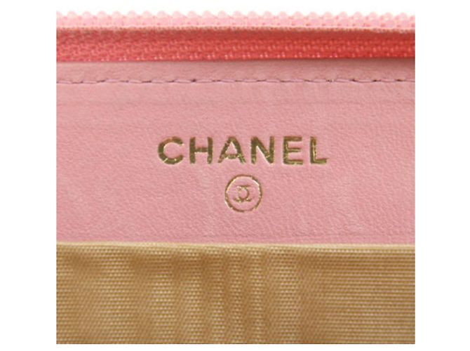 Portafoglio lungo Chanel in pelle di vitello granulata rosa - vista 4