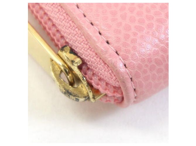 Portafoglio lungo Chanel in pelle di vitello granulata rosa - vista 5