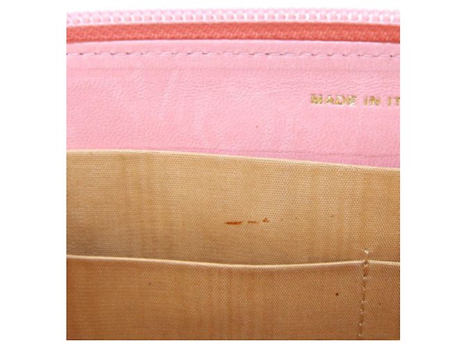 Portafoglio lungo Chanel in pelle di vitello granulata rosa - vista 6