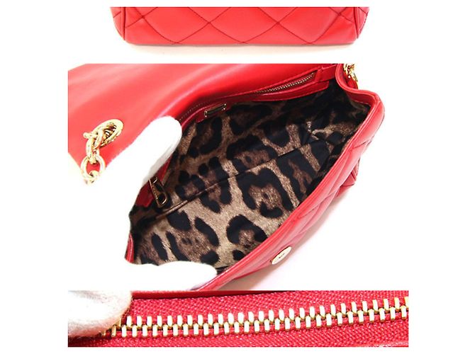 Dolce & Gabbana Schultertasche aus rotem Leder - Ansicht 2
