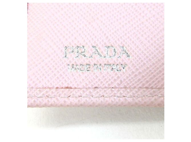 Portafoglio bi-fold Prada in pelle rosa chiaro - vista 3