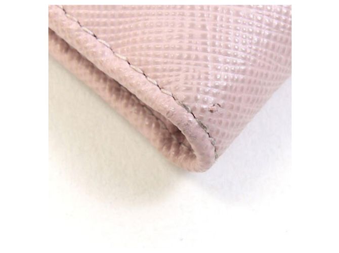 Portafoglio bi-fold Prada in pelle rosa chiaro - vista 4