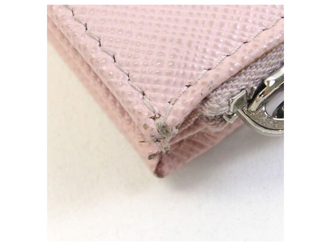 Portafoglio bi-fold Prada in pelle rosa chiaro - vista 5