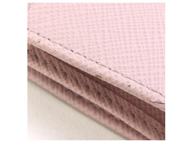 Portafoglio bi-fold Prada in pelle rosa chiaro - vista 6