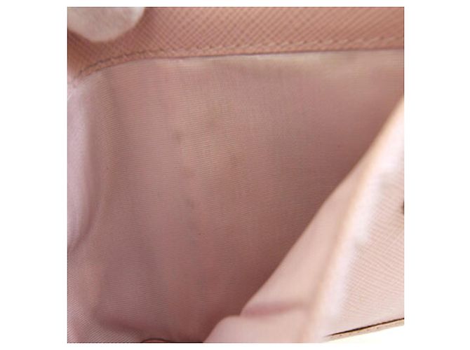 Portafoglio bi-fold Prada in pelle rosa chiaro - vista 7