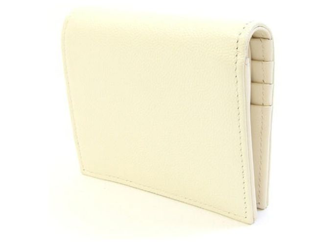 Cartera bi-fold Chanel de piel caviar marfil Crudo - vista 2