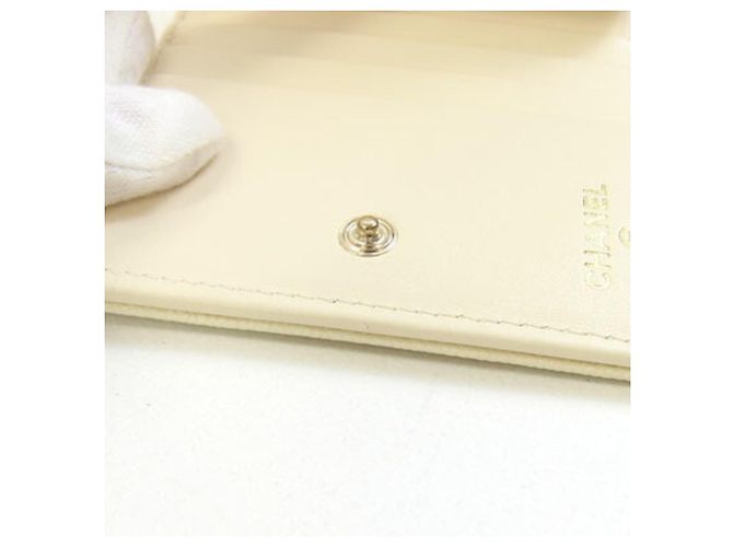 Cartera bi-fold Chanel de piel caviar marfil Crudo - vista 6