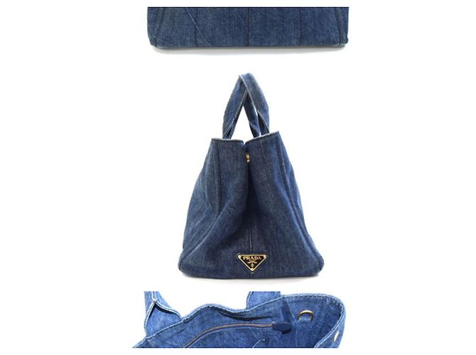 Bolsa Prada Canapa em denim azul - vista 2