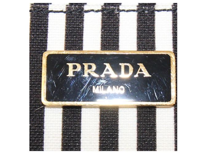 Prada Canapa Black Canvas Tote Bag - view 4